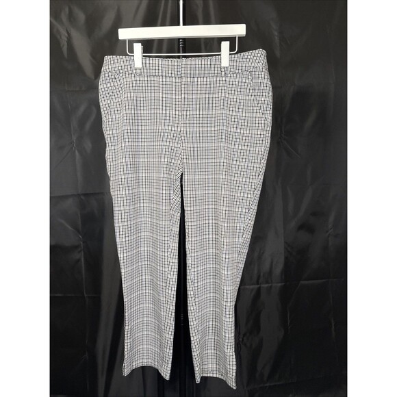 A New Day Pants Womens Size 14 Plaid Stretch Flat Front Mid Rise Tapered Leg - Picture 2 of 9